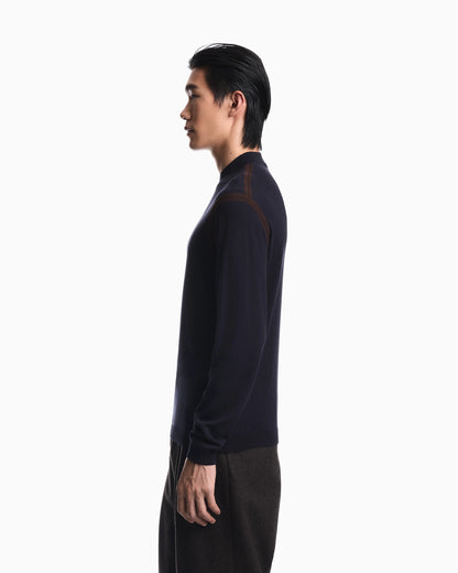 Lyocell blend sweater with inlay details