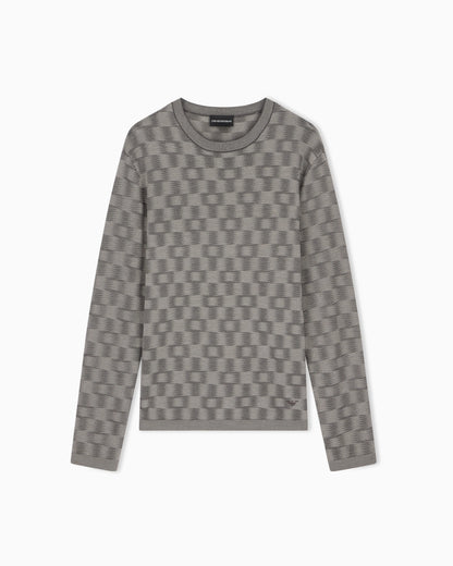 Pattern-knit virgin wool jumper Signature Capsule