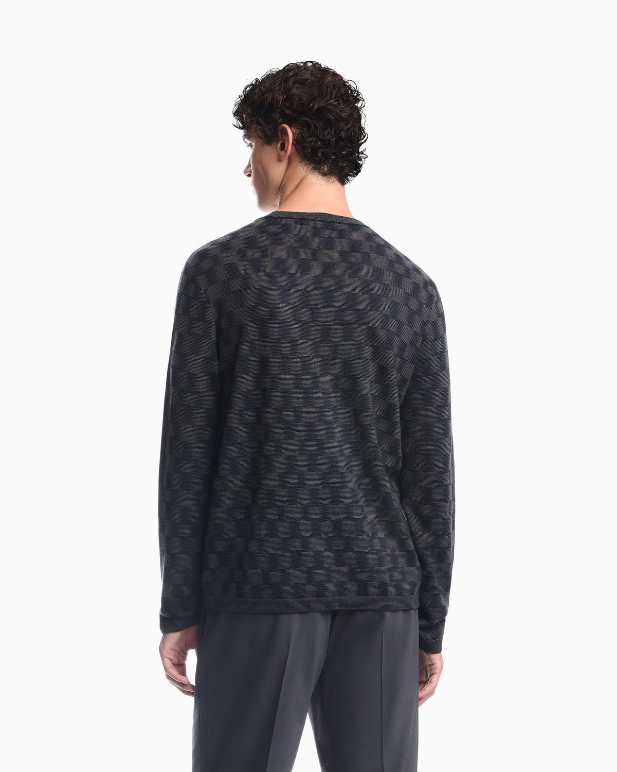 Pattern-knit virgin wool jumper Signature Capsule