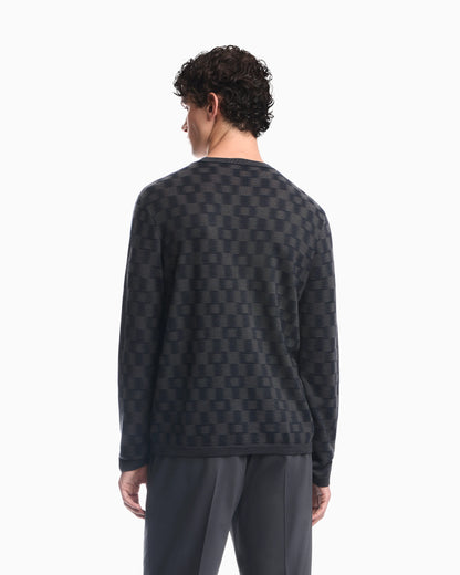 Pattern-knit virgin wool jumper Signature Capsule