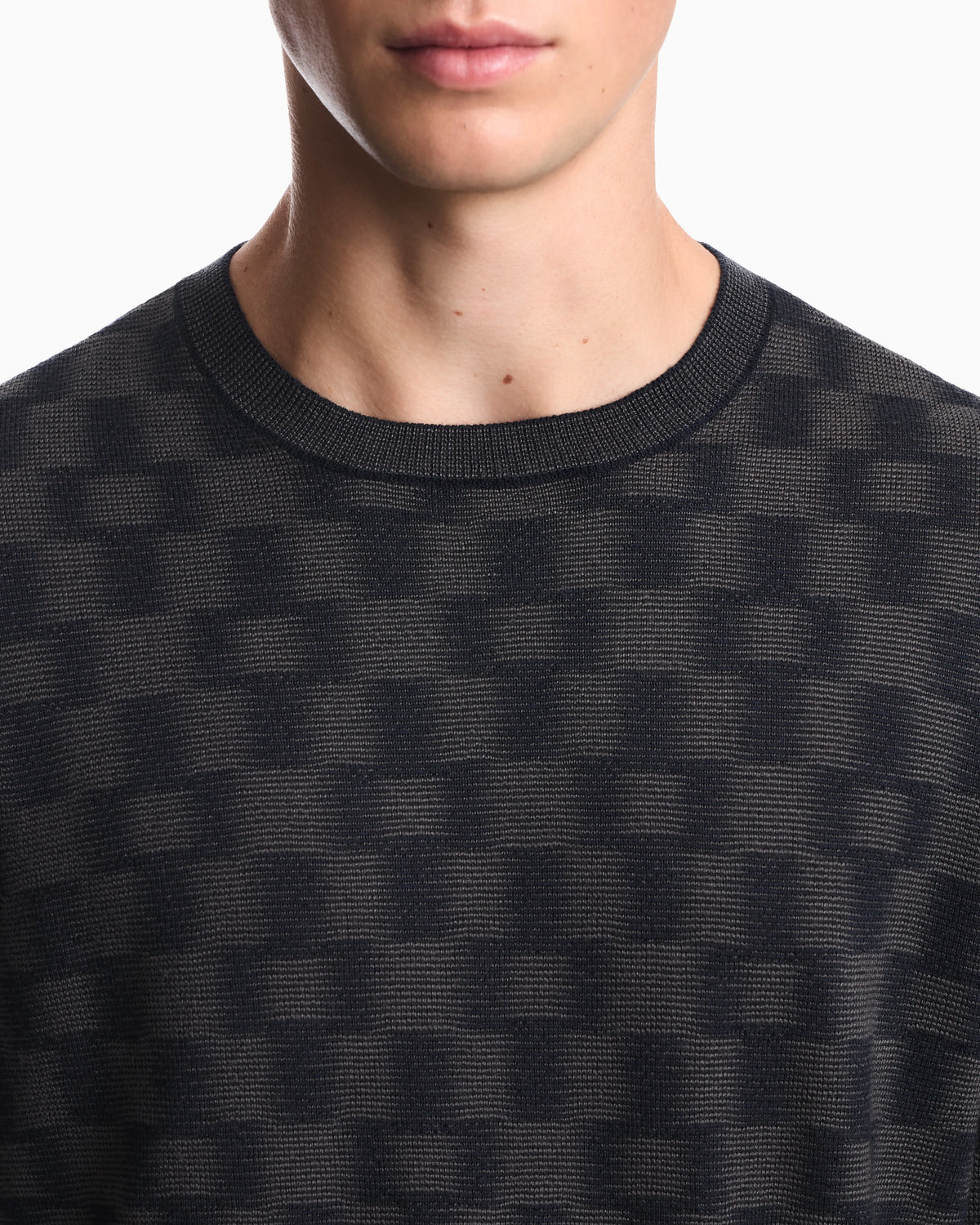 Pattern-knit virgin wool jumper Signature Capsule
