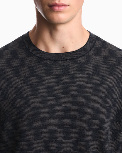 Pattern-knit virgin wool jumper Signature Capsule