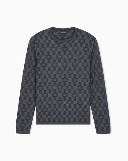 Pattern-knit virgin wool jumper Signature Capsule