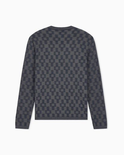 Pattern-knit virgin wool jumper Signature Capsule