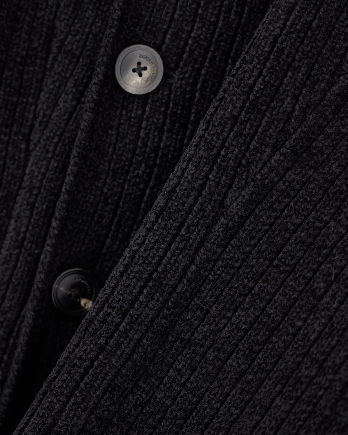 Signature Capsule Collection ribbed knit jacket with an off-centre fastening