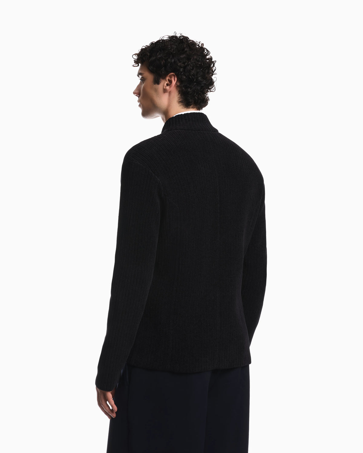 Signature Capsule Collection ribbed knit jacket with an off-centre fastening