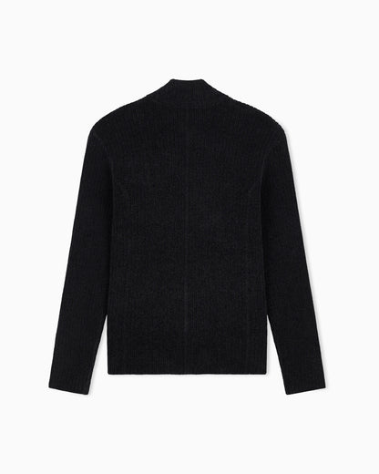 Signature Capsule Collection ribbed knit jacket with an off-centre fastening