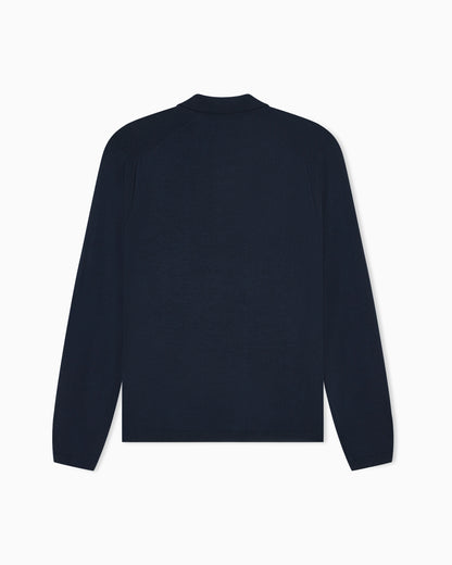 Shaved virgin wool polo neck sweater