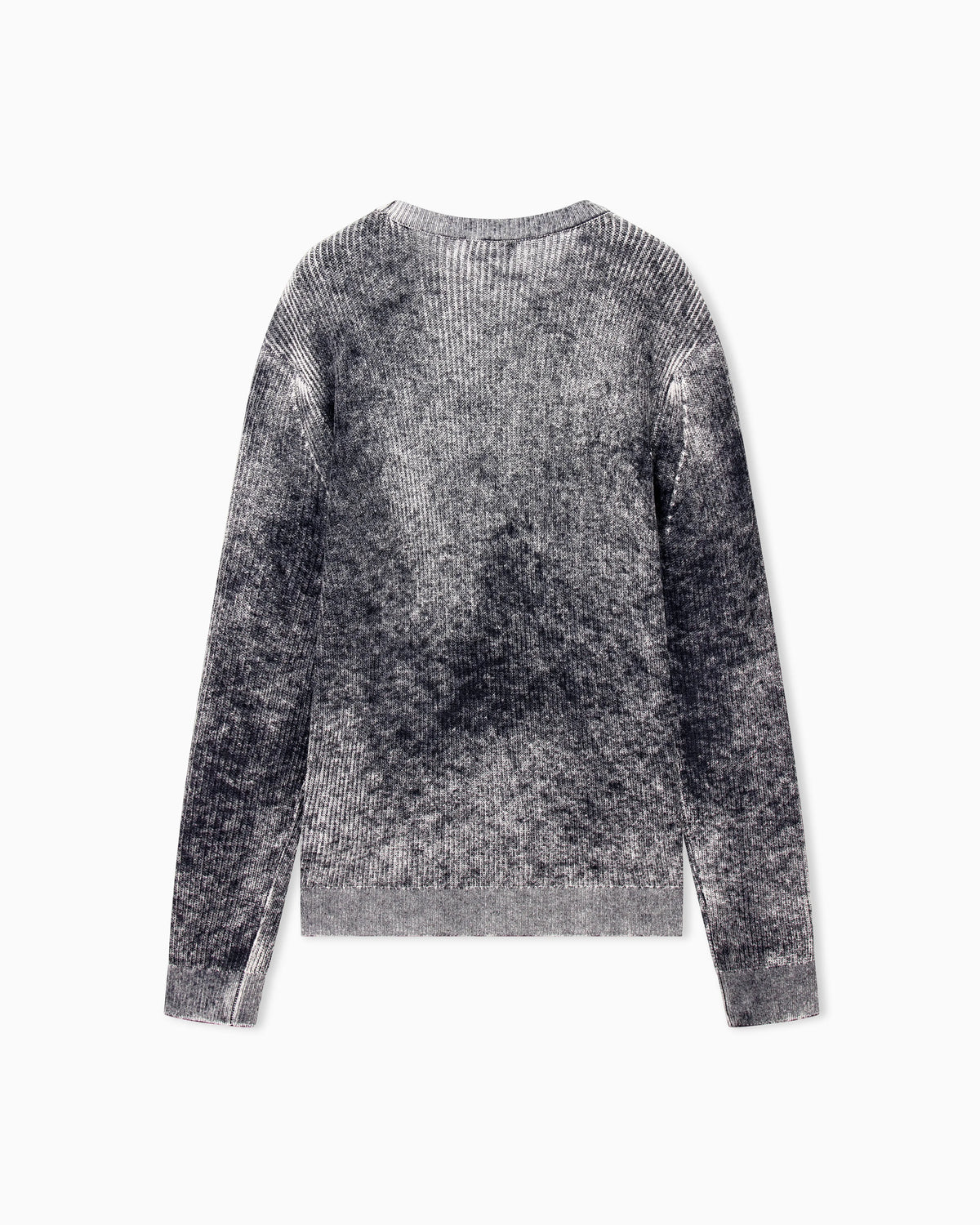 Ribbed virgin wool sweater with mélange print