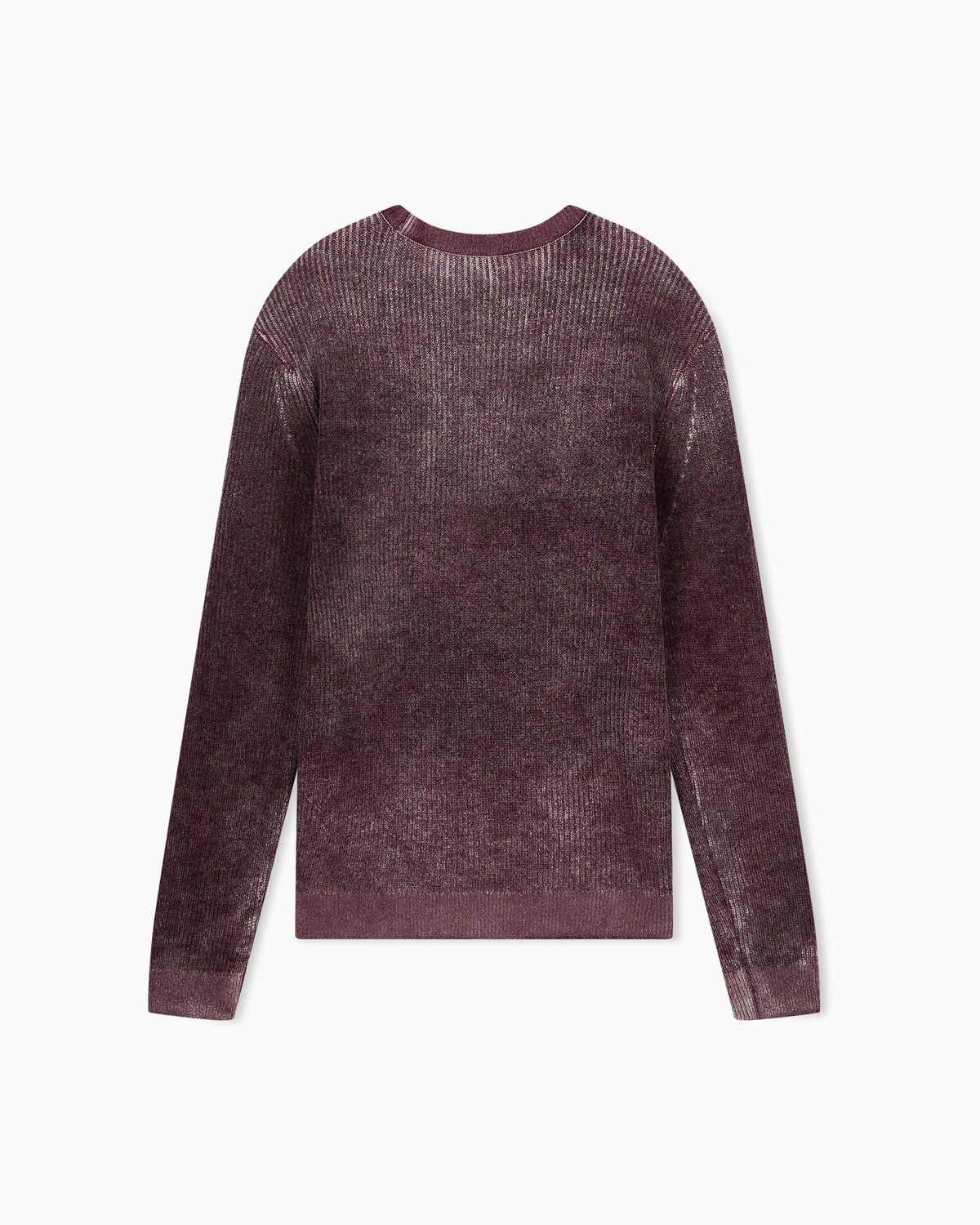 Ribbed virgin wool sweater with mélange print