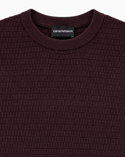 Virgin wool sweater with textured knit
