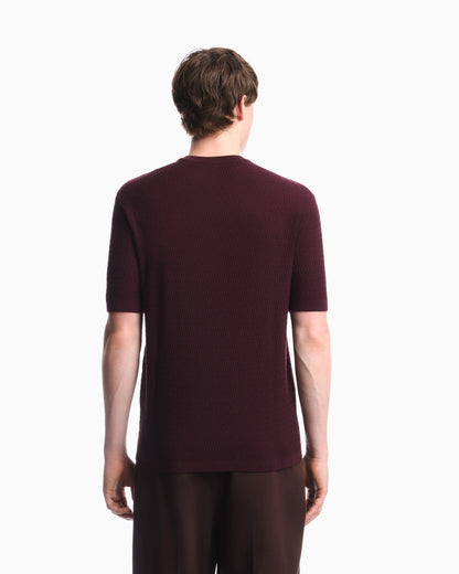 Virgin wool sweater with textured knit