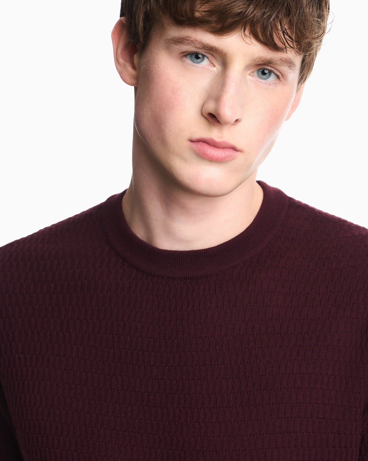 Virgin wool sweater with textured knit