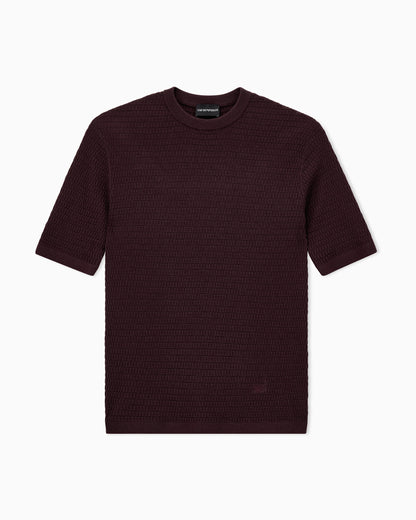 Virgin wool sweater with textured knit