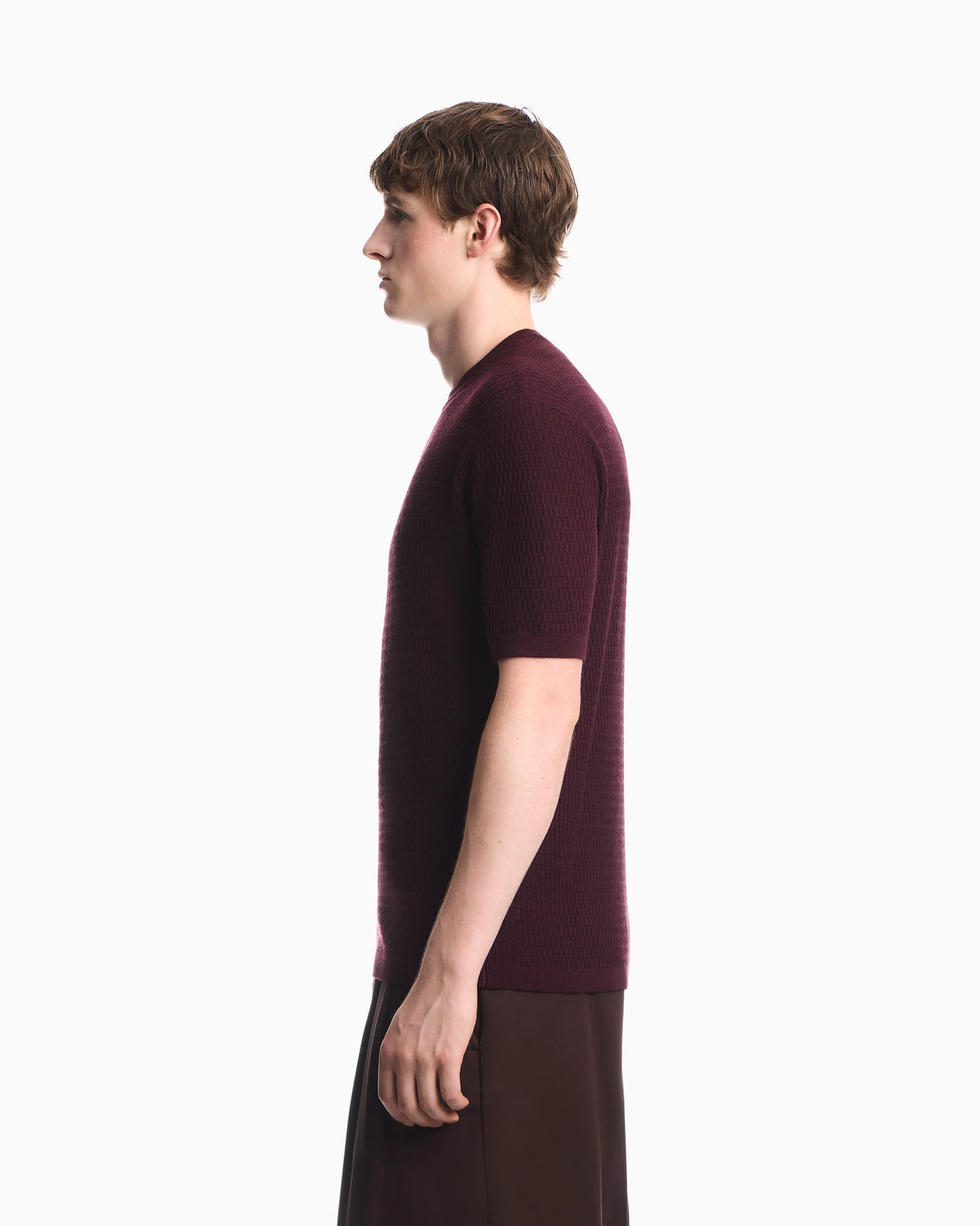 Virgin wool sweater with textured knit