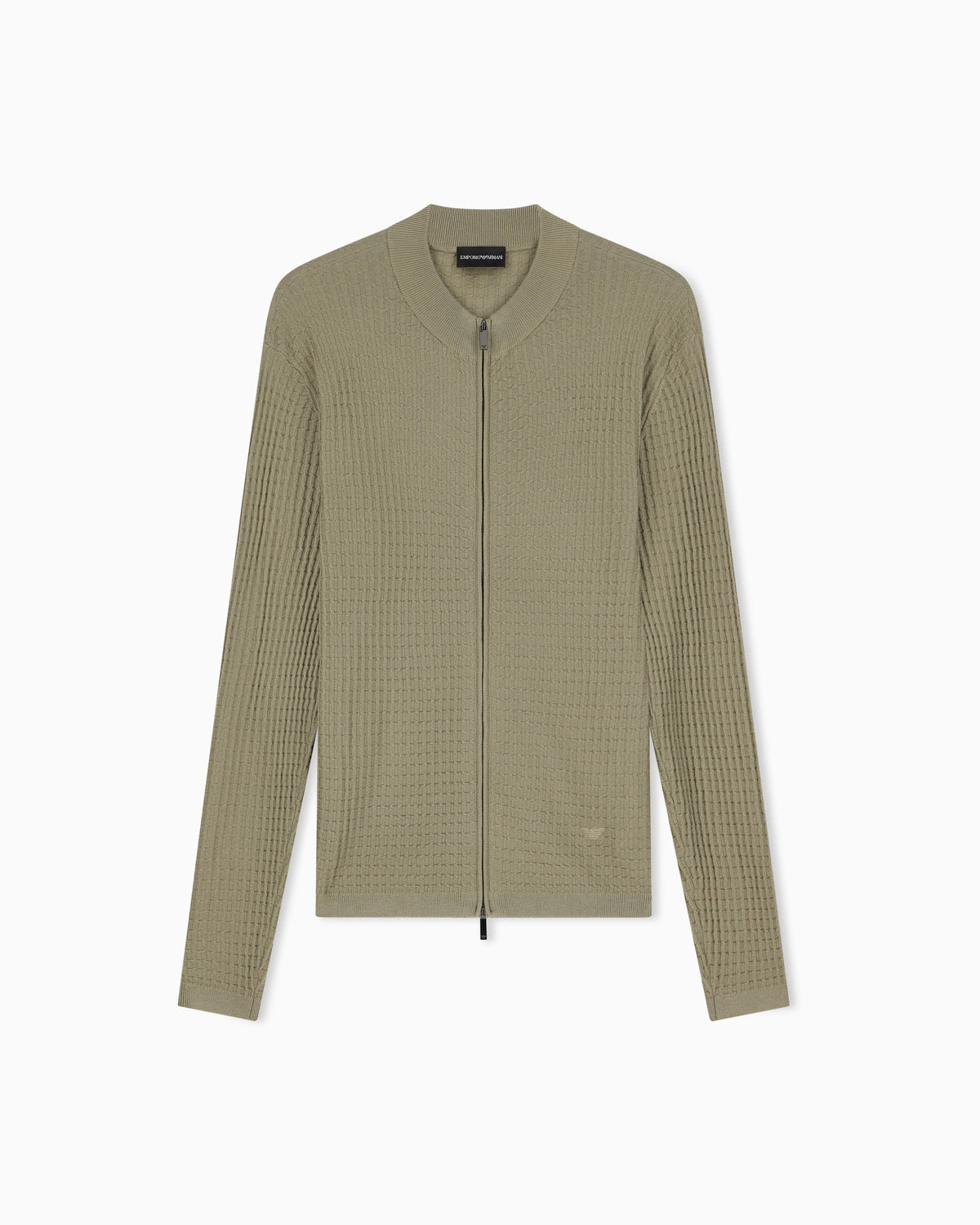 Virgin wool cardigan with a regular fit and fancy stitch