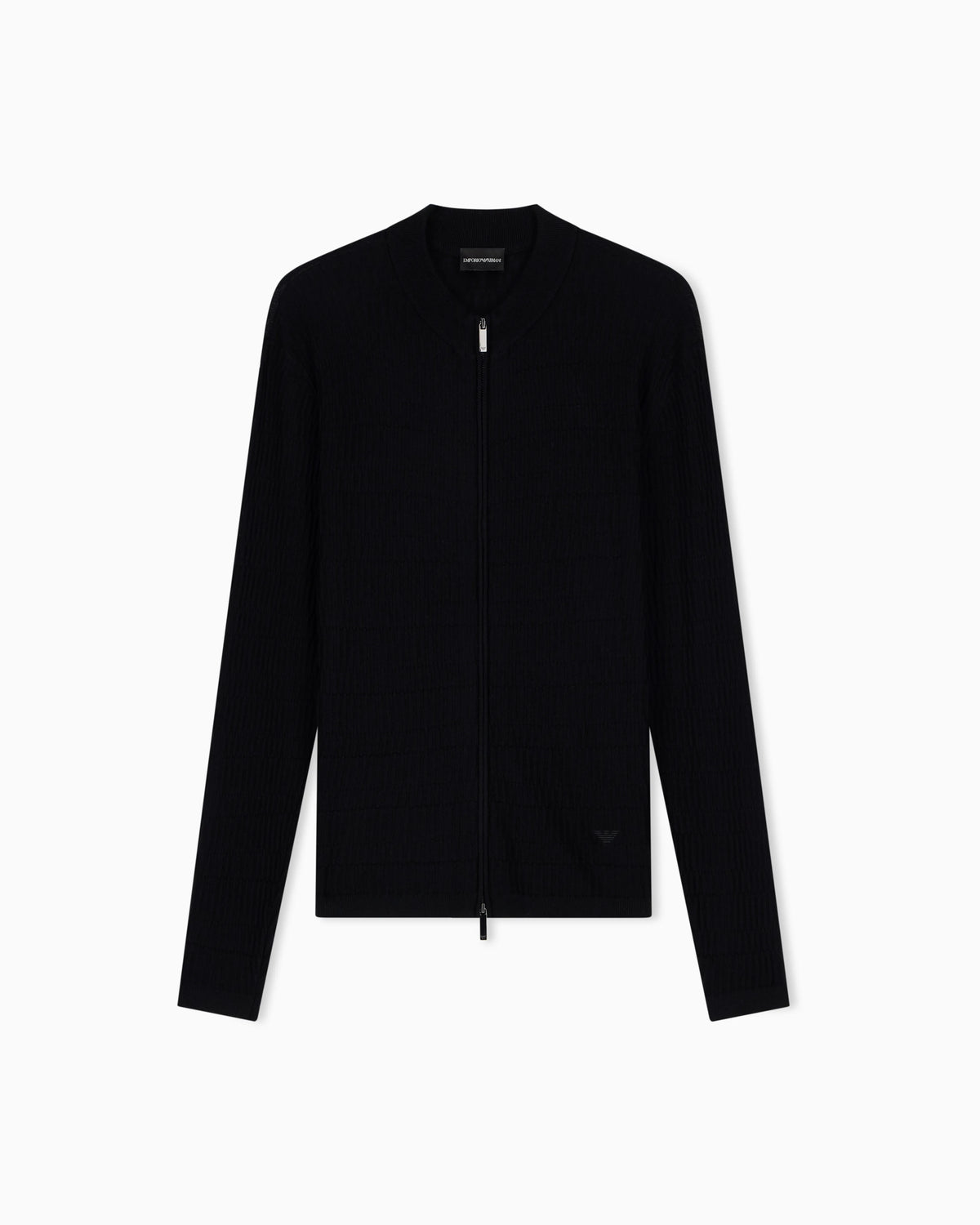 Virgin wool cardigan with a regular fit and fancy stitch