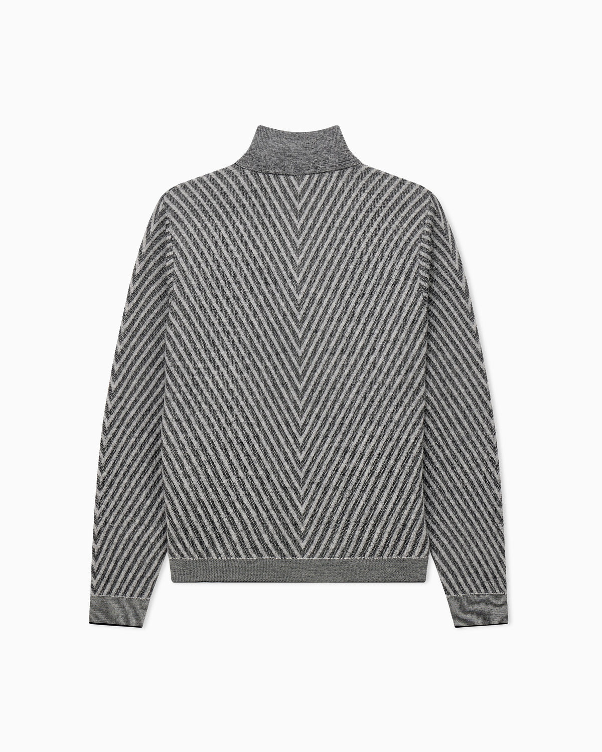 Partial zip sweater in processed virgin wool Signature Capsule
