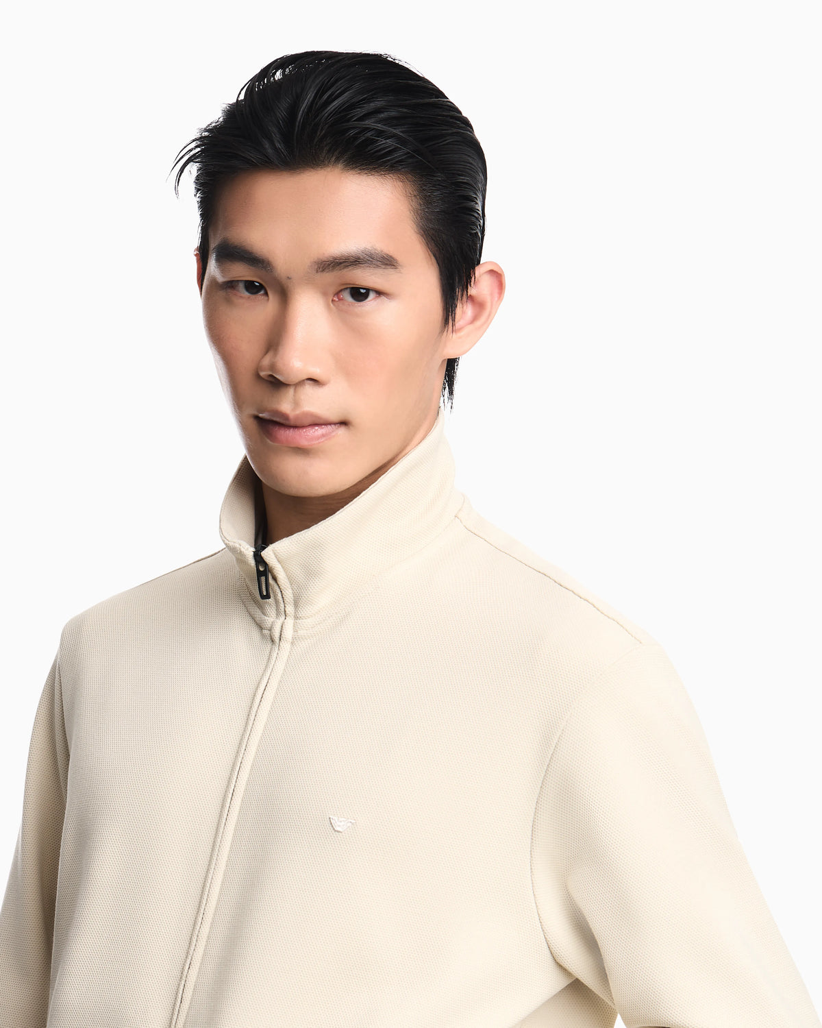 Full-zip sweatshirt in piqué jersey Travel Essential