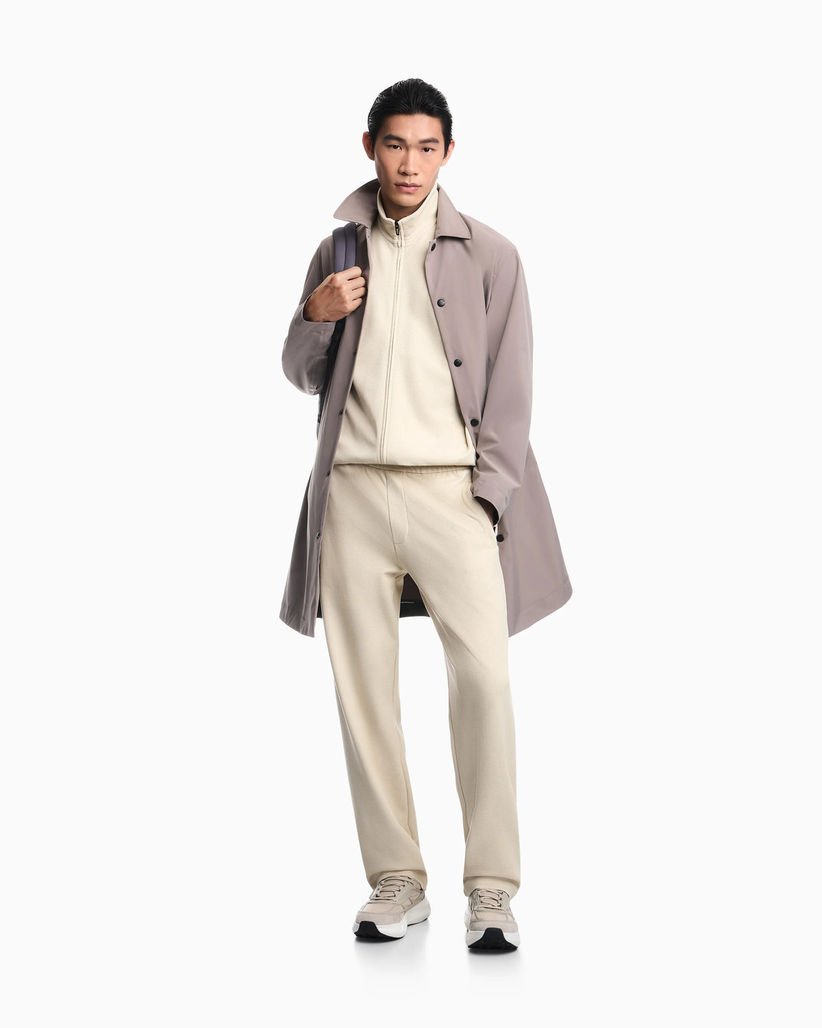Full-zip sweatshirt in piqué jersey Travel Essential