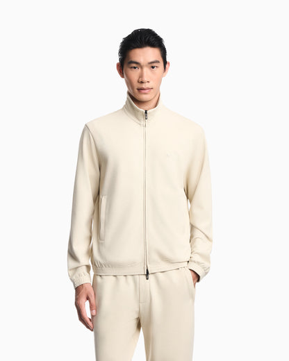 Full-zip sweatshirt in piqué jersey Travel Essential