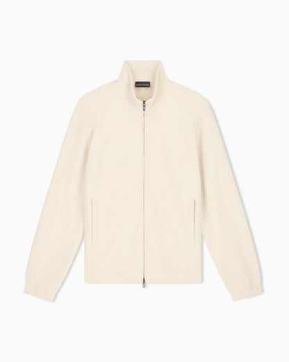 Full-zip sweatshirt in piqué jersey Travel Essential
