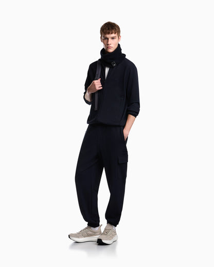 Full-zip sweatshirt in piqué jersey Travel Essential