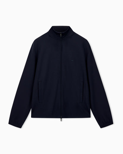 Full-zip sweatshirt in piqué jersey Travel Essential