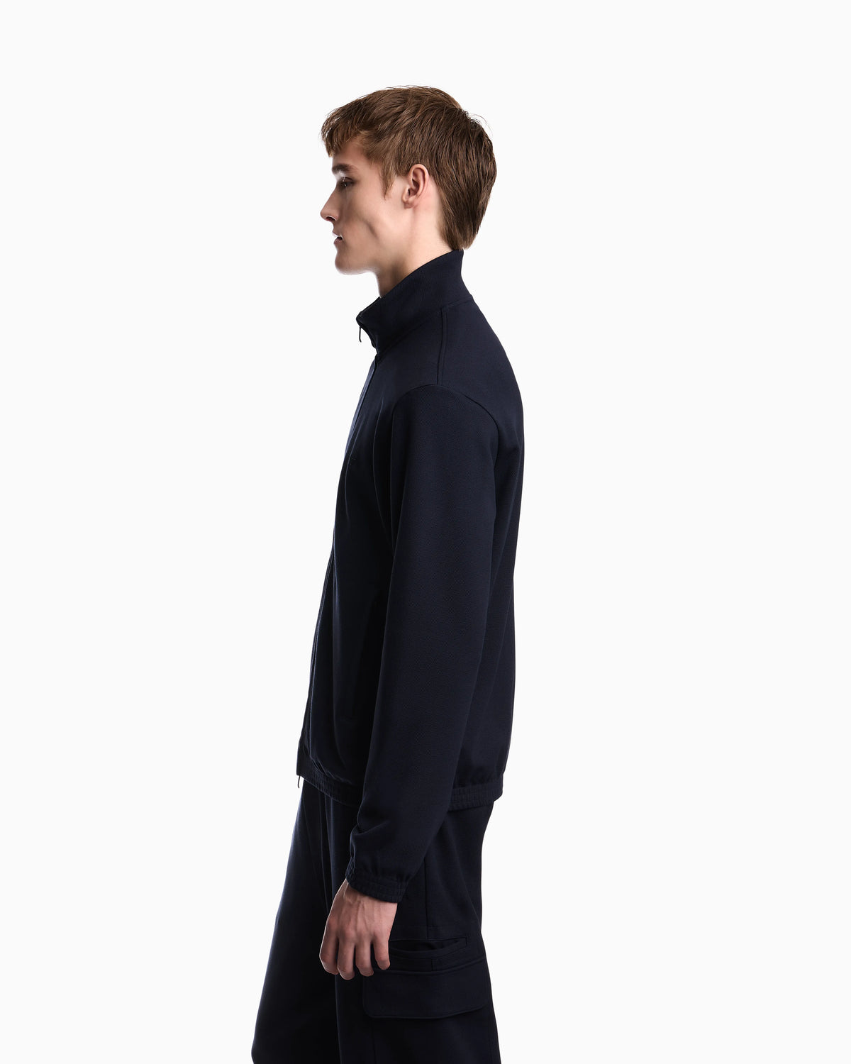 Full-zip sweatshirt in piqué jersey Travel Essential