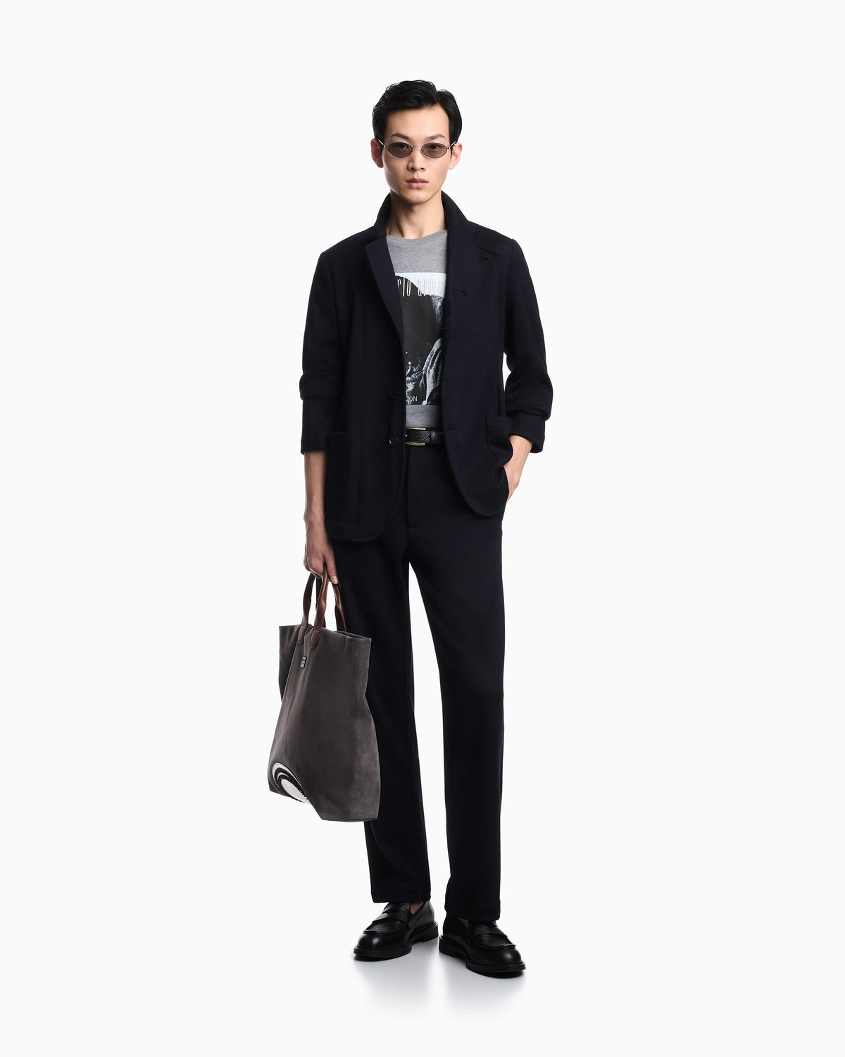 Icon guru-collar wool-blend jacket with off-centre fastening