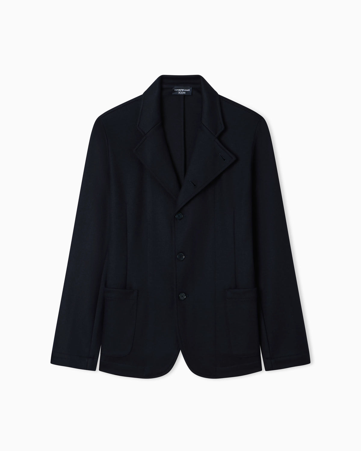 Icon guru-collar wool-blend jacket with off-centre fastening