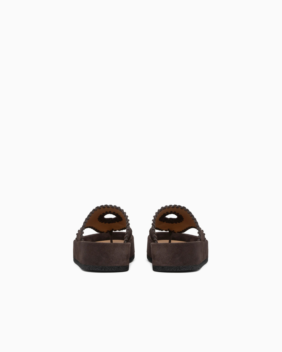 Velour suede flip-flop sandals