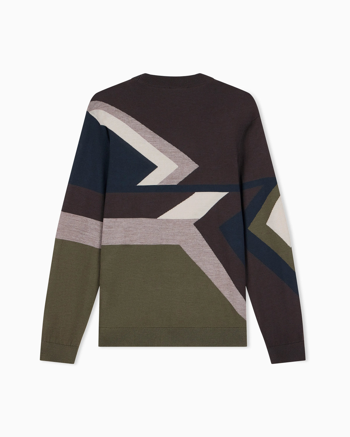 Virgin wool sweater with smooth inlay