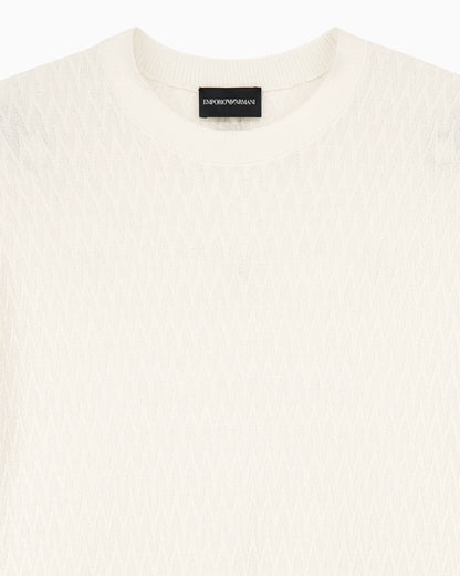 Chevron jacquard knit sweater