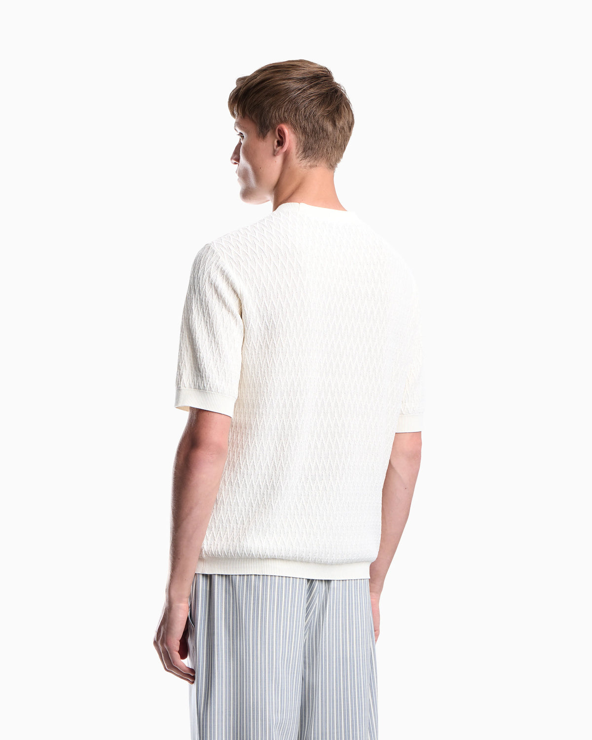 Chevron jacquard knit sweater