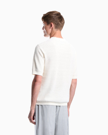 Chevron jacquard knit sweater
