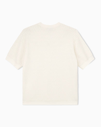 Chevron jacquard knit sweater