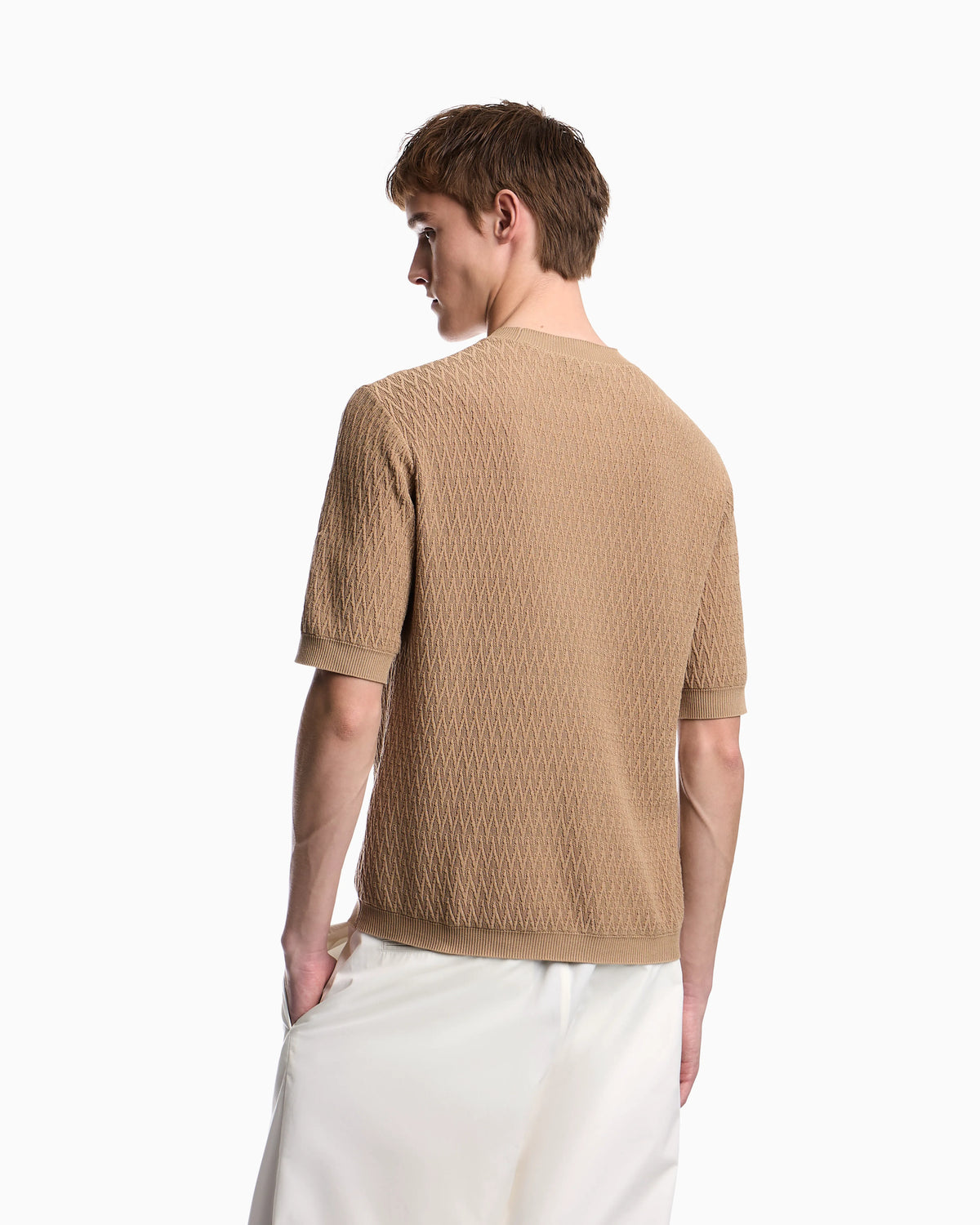 Chevron jacquard knit sweater