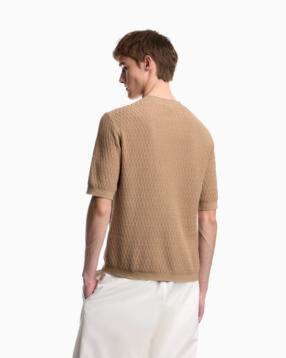 Chevron jacquard knit sweater