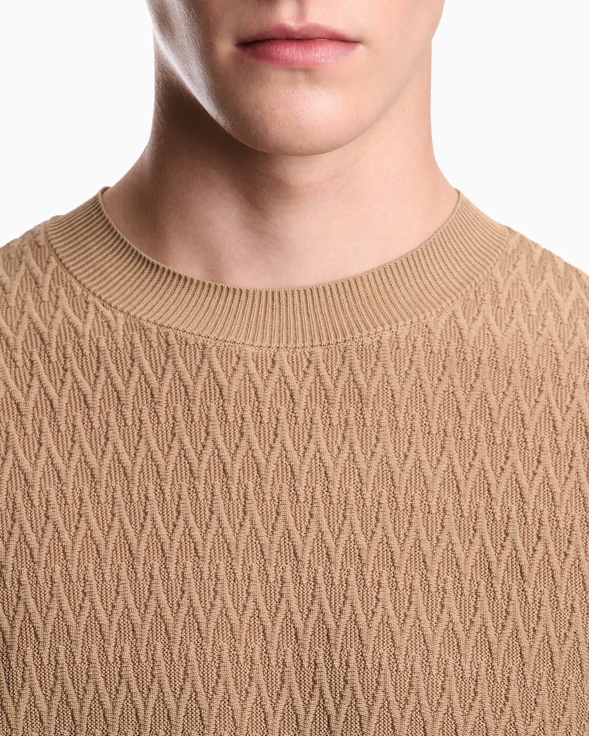 Chevron jacquard knit sweater