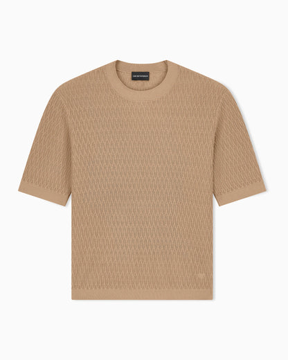 Chevron jacquard knit sweater