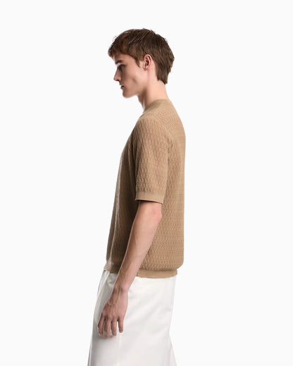 Chevron jacquard knit sweater