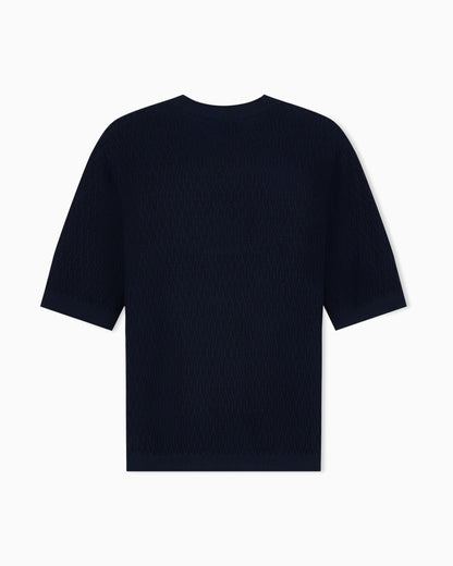 Chevron jacquard knit sweater