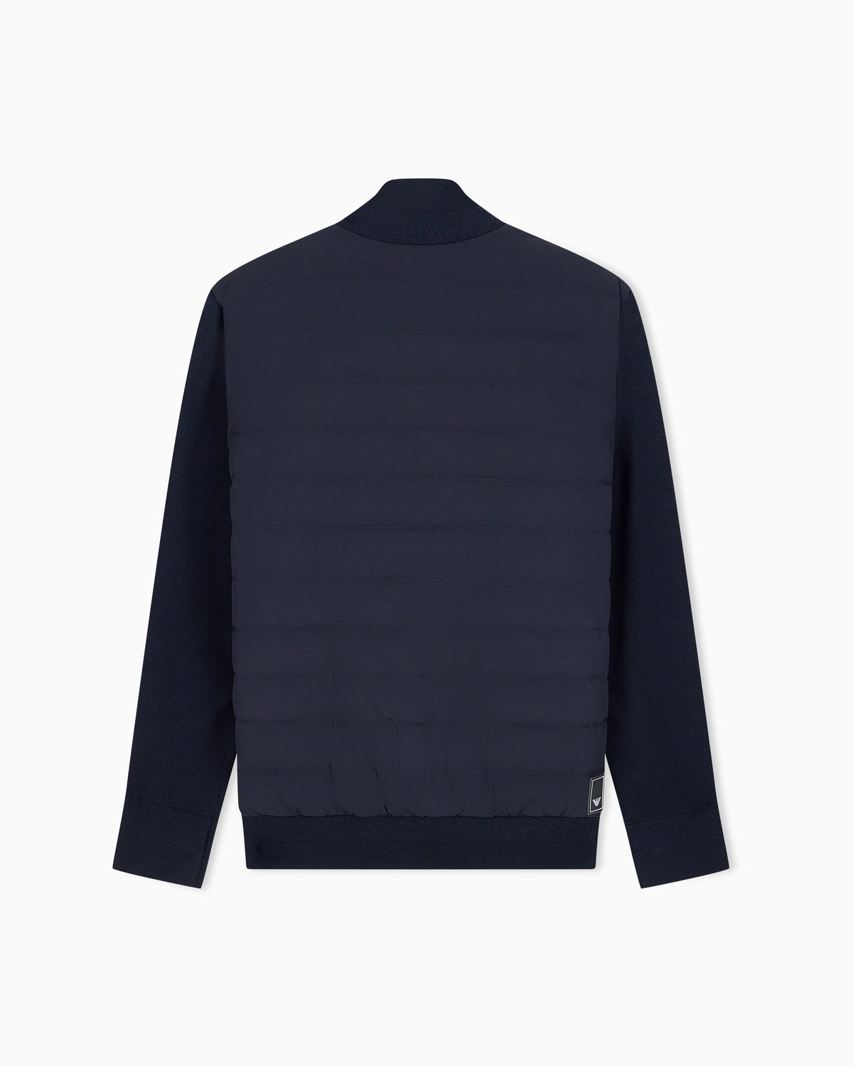 Stretch nylon down jacket with knit sleeves Travel Essential
