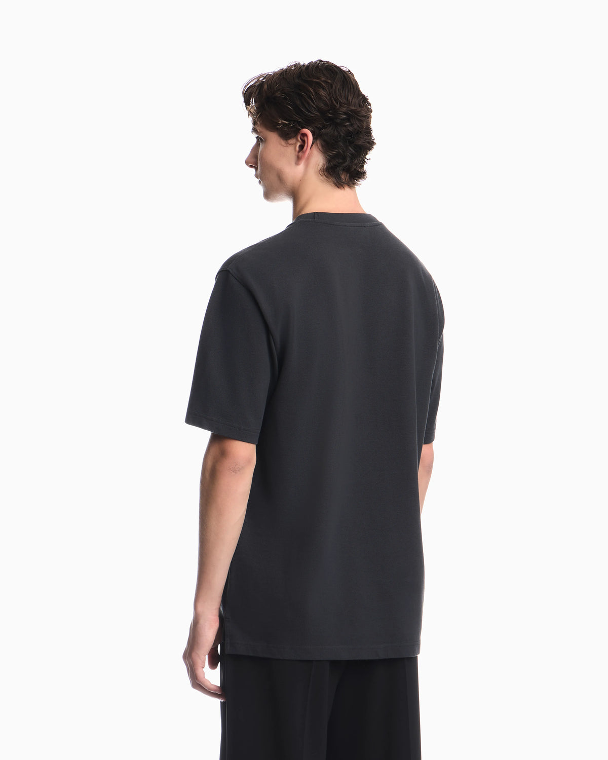 Piqué jersey T-shirt with embroidered raised logo