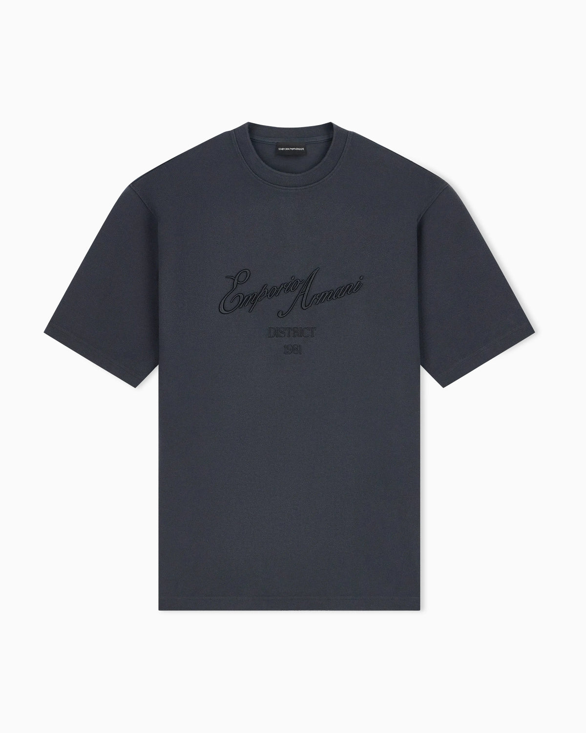 Piqué jersey T-shirt with embroidered raised logo