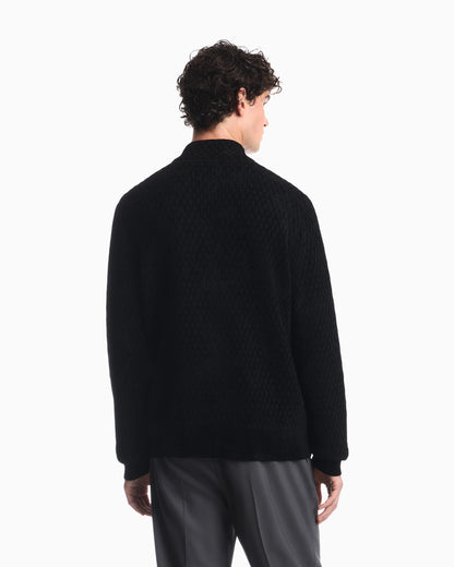 Signature Capsule textured virgin wool buttoned sweater