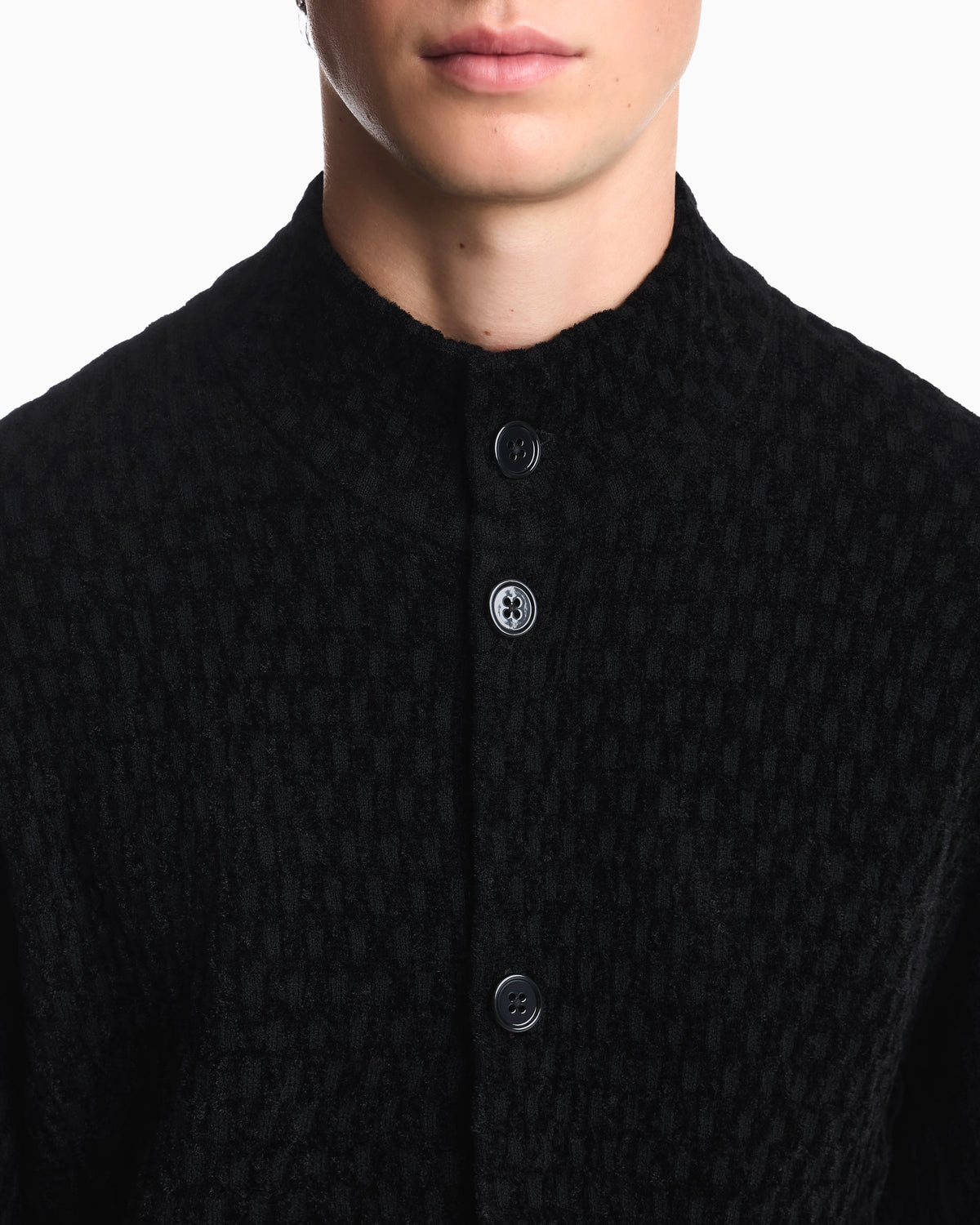 Signature Capsule textured virgin wool buttoned sweater