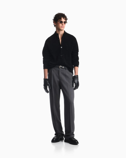 Signature Capsule textured virgin wool buttoned sweater