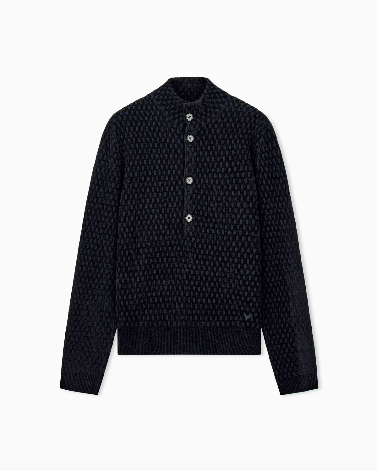 Signature Capsule textured virgin wool buttoned sweater